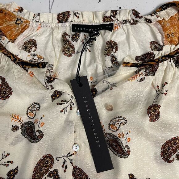 Jane + Delancey Peasant Paisley longsleeve blouse size medium New! - Picture 7 of 11